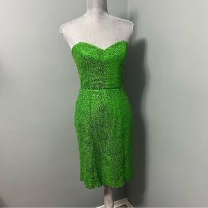 BETSEY JOHNSON Evening sequins strapless cocktail dress sz 6 wedding guest